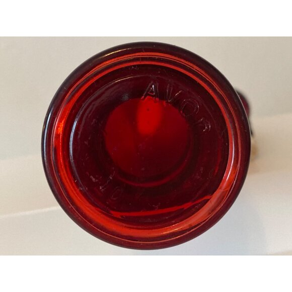 Ruby Red Avon Glass Swirl Unforgettable Cologne Bottle Bud Vase Empty VTG - Picture 12 of 12